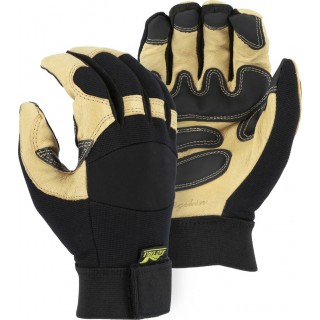 2160 Majestic® Black Eagle Mechanics Glove with Pigskin Palm and Grip Patches
